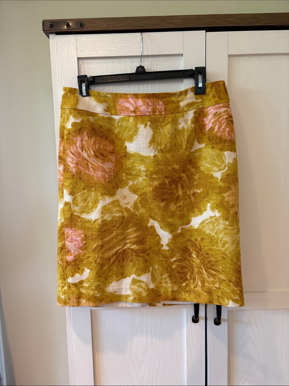 Talbots Floral Pencil Skirt in Mustard and Pink Size 10P